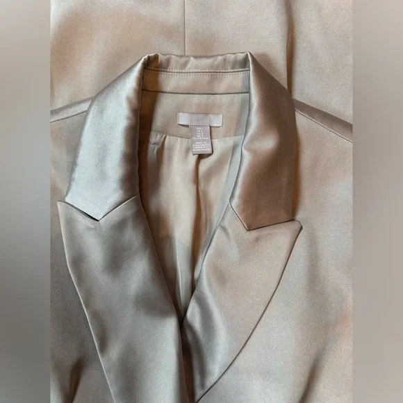 H&M Champagne Double Breasted Satin Dress/Blazer - Picture 5 of 11